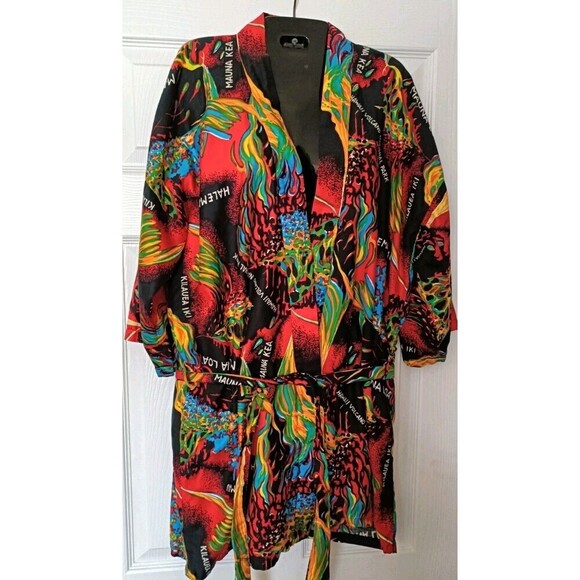 Unbranded Hawaii Volcano National Park Kimono Top Robe Size M/L Halemaumau - Picture 1 of 7